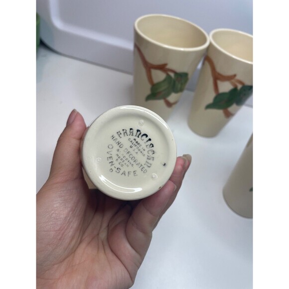 SET OF 4 FRANCISCAN Apple USA Back stamp  Tumblers 12oz 5" TALL - Picture 7 of 10